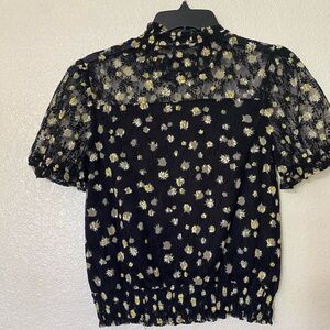 Sunflowers 🌻 Black Blouse